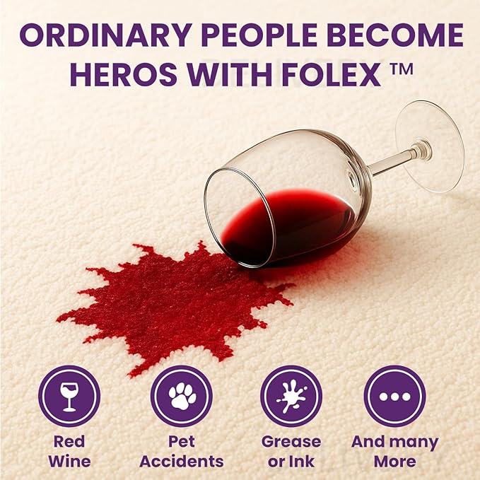 FOLEX 32 oz Instant Carpet Spot Remover Carpet Cleaner with Reusable Cleaning Cloth - Removes Pet Accidents Grease Red Wine and More (1 Pack + Refill)