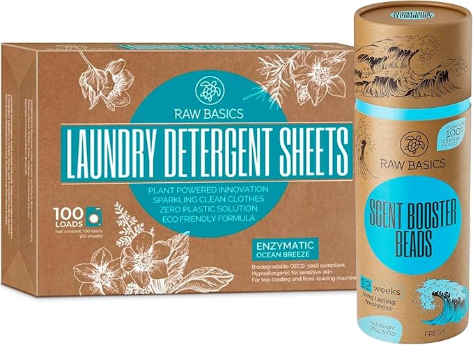 Scent Boosters for Washer Fresh Aroma and Laundry Sheets Ocean Breeze 100 Loads