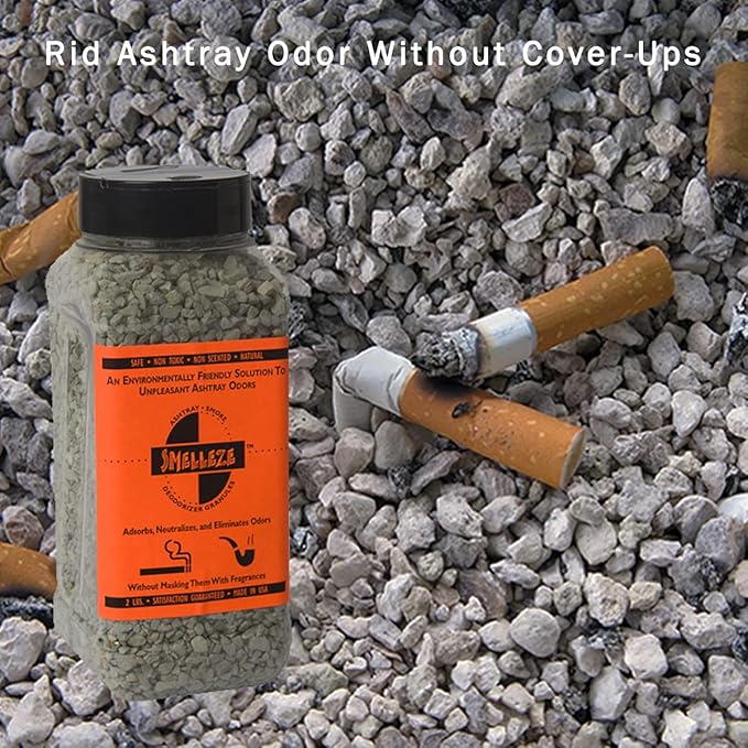 SMELLEZE Natural Ash Tray Odor Eliminator Deodorizer: 50 lb. Granules Unwanted Air Odors