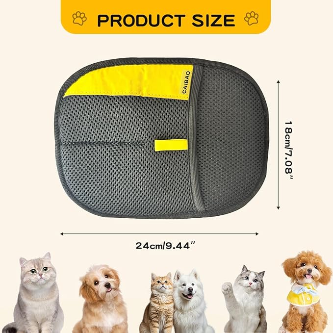 Electrostatic Pet Hair Removal Gloves: Quick Wiping - Reusable &amp Washable for Sofa Clothing Pet Beds Effortless Cats &amp Dogs Hair Remover for Busy Pet Owners (2pcs-Black)