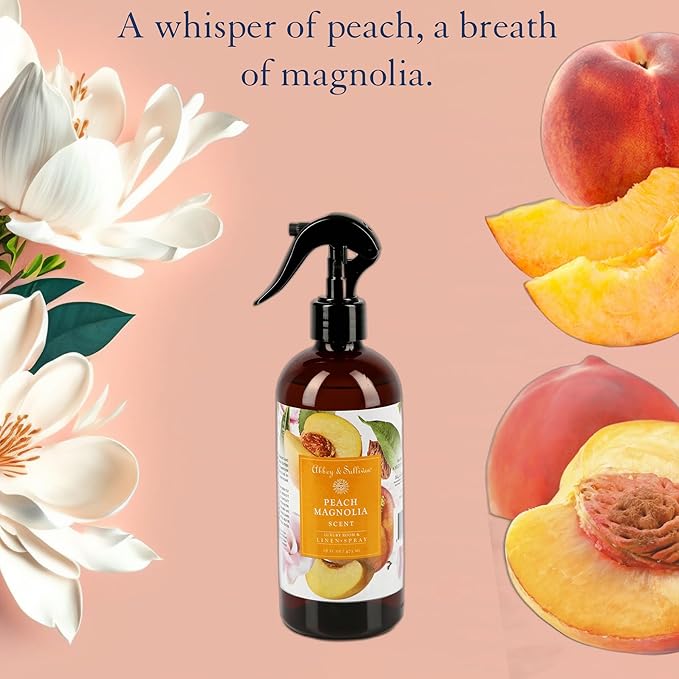 Abbey &amp Sullivan Linen Spray Peach Magnolia Fabric Freshener and Fragrance Room Spray Pack of 2 16 oz