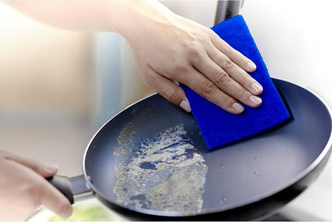 Scotch-Brite Zero Scratch Scouring Pad Effective + Gentle Dish Scrubber for Household Cleaning 48 Scrub Pads for Dishes Nonstick Pots and Pans Glass Tubs Showers Reusable &amp Durable