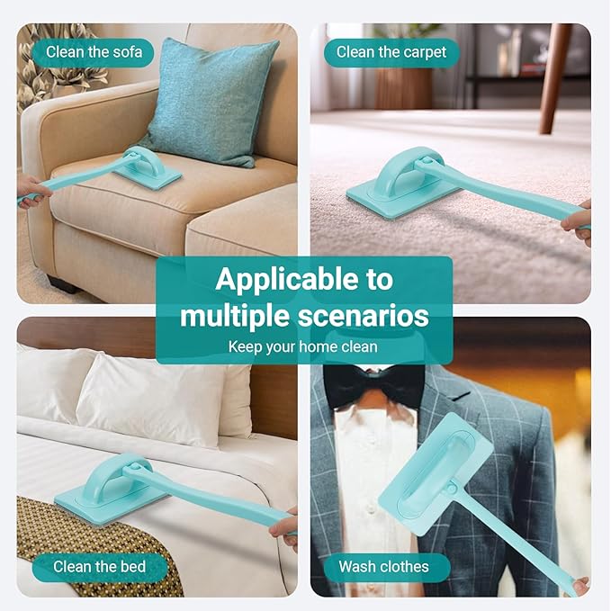 Window Cleaner Tool Window Screen Cleaner and 3 Pack Track Cleaning Brush with 6 Replacement Cleaning Cloths Detachable Window Cleaner Tool with Wet and Dry Dual-Use