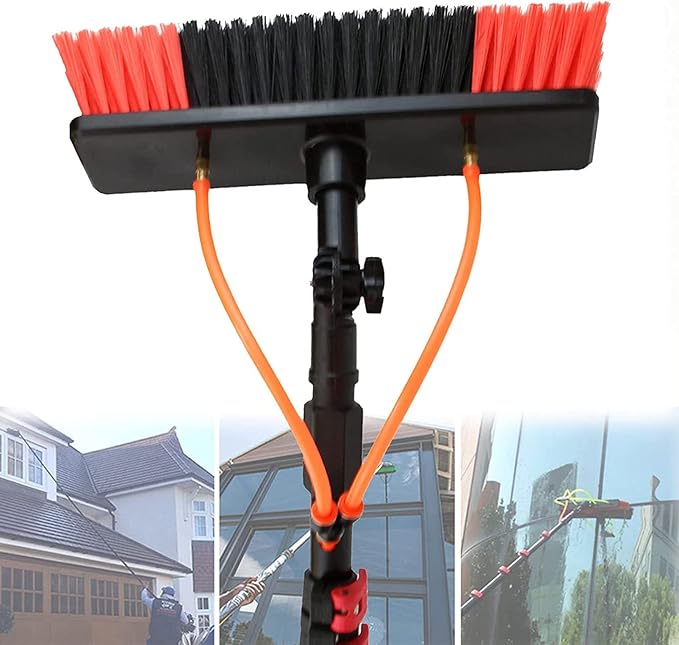 Water Fed Pole Kit Water Fed Brush Water Fed Cleaning System Cleaning Tool Outdoor Window Cleaner Solar Panel Cleaning Syste18FT/5.4M