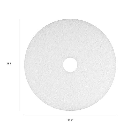 Americo White Super Polish Floor Pad 18 Diameter 3.25 Center Hole 5 Pads/Case Machine Floor Pads for Polishing Dry Floors Made of 100% Recycled Content USA Made