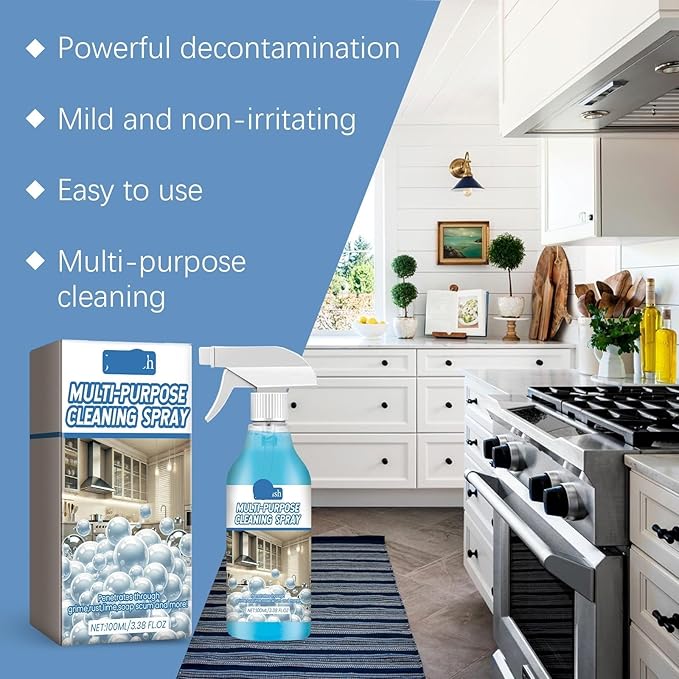 Kitchen Foam Cleaner - Powerful Grease &amp Stain Remover Multi-Surface Safe Fresh Scent Gentle Formula(3PCS)