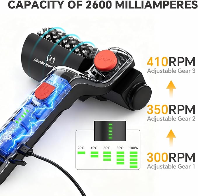 Electric Rotary Grill Brush with 1 Replacement HeadCordless Rechargeable Grill Cleaning Brush with Adjustable AngleNo Bristle SheddingGifts for Men/Dad