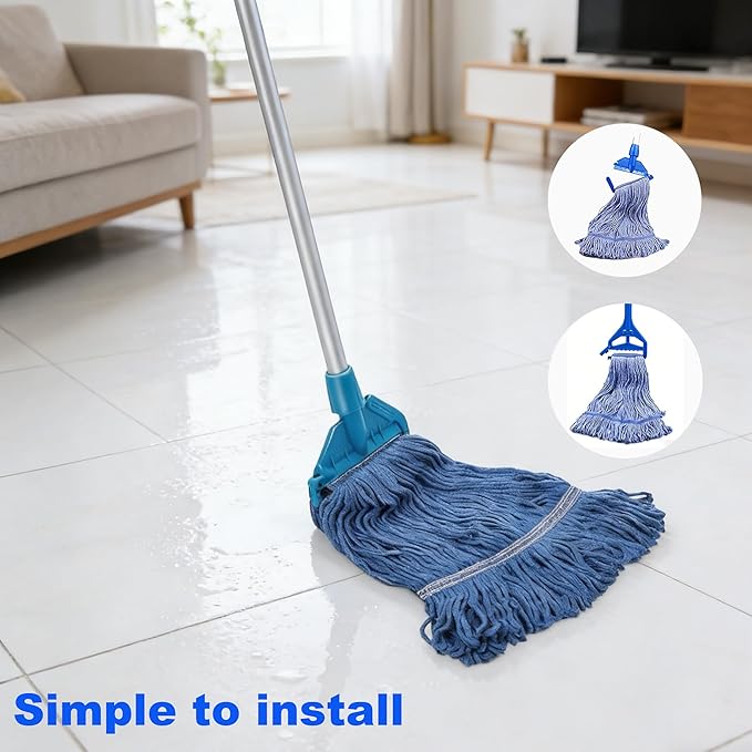Commercial Mop Head Replacement 6 Pack Heavy Duty Cotton Mop Heads Super Absorbent &amp Washable Floor Cleaning Mop Refills for Cleaning Services Offices &amp Home Use