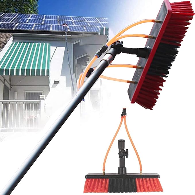 Water Fed Pole Kit Window Cleaning Kit with Extension Pole Outdoor Window Cleaner Solar Panel Cleaning Syste (3.6m/12ft 55cm)