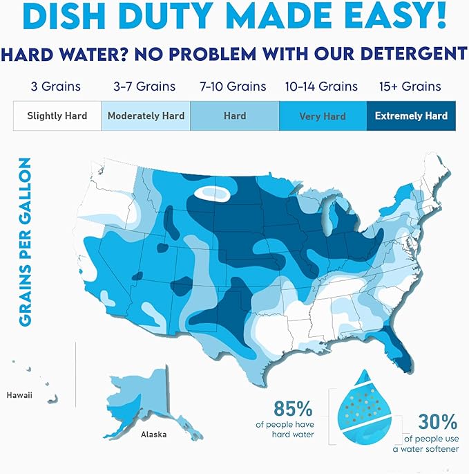 Dishwasher Powder Detergent with Phosphate(Pack of 2). The Best Dishwasher Detergent for Spotless Dishes in Hard Water! ALL-IN-ONE (Soak Wash &amp Rinse)(7.5 lbs.)