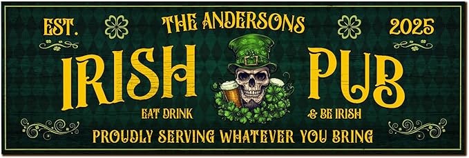 THUYPT Personalized Irish Drying Mat for St Patrick's Day Decor Irish Bar Pub Accessories Spill Mat Countertop Bar Shamrock Dish Drying Mat for Bar Counter Absorbent Coffee Maker (05)