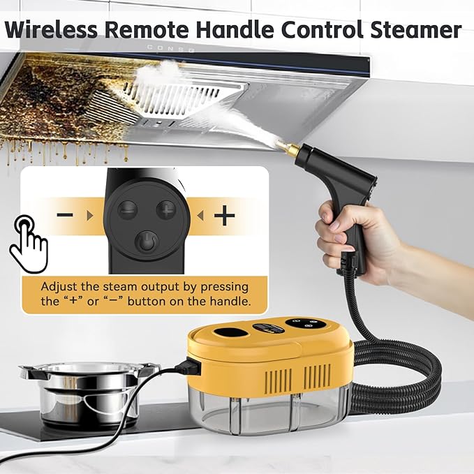 Steam Cleaner with 3-Level Adjustable Handle 10s Fast Heat-Up 2500W Pressurized Steamer for Home Cleaning Handheld Steam Cleaner for Grout Tile Couch Car Grease 41oz Tank