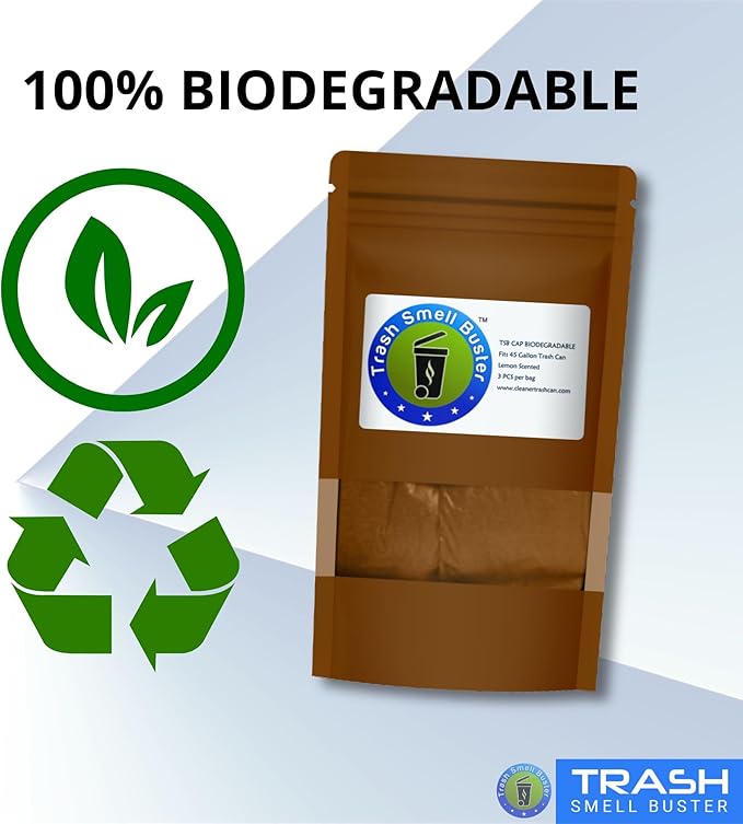 Trash Can Smell Eliminator Cover Odor Eliminating Bag Lemon Scented Durable Chemical Free 45 Gallon 3 Pack