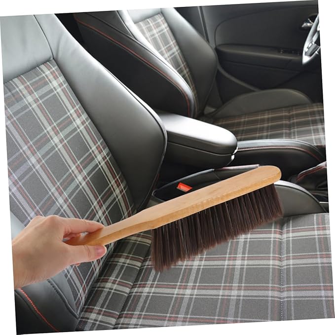 Cabilock 8pcs Wooden Whisk Broom with Handle Versatile Handheld Cleaning Brush for Grooves Corners Hard Reach Areas for Home Household Use