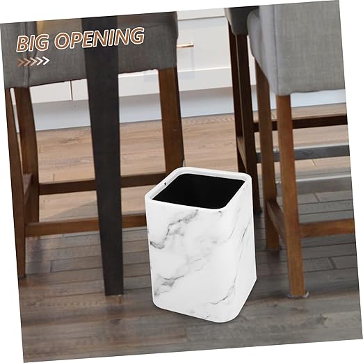 Amosfun Double Layer Marble Wastebasket for Home Kitchen and Office Modern Trash Can No Lid Stylish Trash Bin for Bathroom and Bedroom Decor