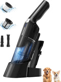 Aspiron Cordless Handheld Vacuum 24KPA Powerful Car Vacuum 2-Speed 2 Charging Methods Wireless Charger Ergonomic Handle Portable Rechargeable Vacuum Cleaner for Car Home Black Grey