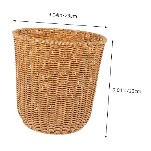 Versatile Baskets Stackable Storage Bins Woven Waste Baskets Kitchen Supply Easy to Move Pastoral Design