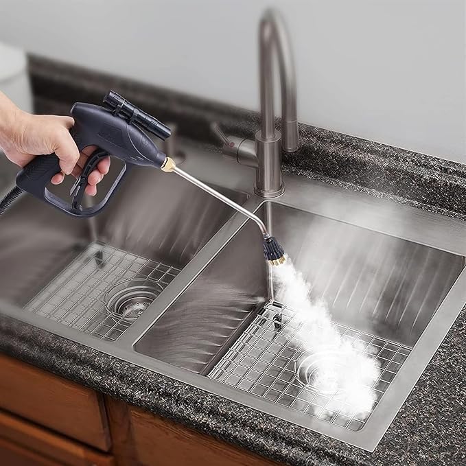 steamer High Pressure Steam Cleaner Handheld Steam Cleaning Machine Aluminum Alloy High Temperature Cleaning Machine for Kitchen Toilet Car 360° All-Round Cleaning