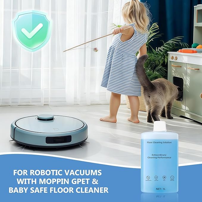 2-Pack Floor Cleaning Solution Compatible with Roborock Saros S8 S7 Q Revo Q Series Floor Cleaner for Hardwood for Robot &amp Wet Dry Vacuums Mopping 2L 33.8 Fl. OZ Original Flavor
