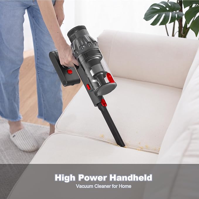 Cordless Vacuum Cleaner Vacuum Cleaners for Home 50KPA 500W Stick Handheld Pet Hair Hardwood Floor Vac High Power Hand Held Rechargeable Battery Portable Household Lightweight Vac C11 Gold
