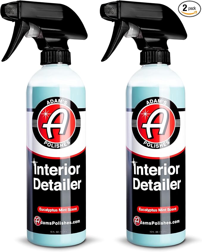 Adam's Polishes Interior Detailer 16 fl. oz - Total Car Cleaner Protectant &amp Dressing | All Purpose Leather Conditioner | Vinyl Dashboard Screen Seat Cleaner &amp More - Pack of 2