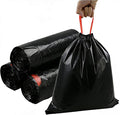 13 Gallon Plastic Bin Liner Bags Kitchen Drawstring Trash Bag Black Waste Bags 220 Counts