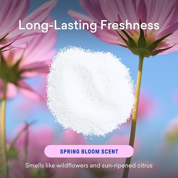BLUELAND Oxi Laundry Booster Powder with Tin Starter Set Spring Bloom Scent 25 Loads 17.6 oz Plastic-Free Eco Friendly Oxy Cleaner Stain Remover