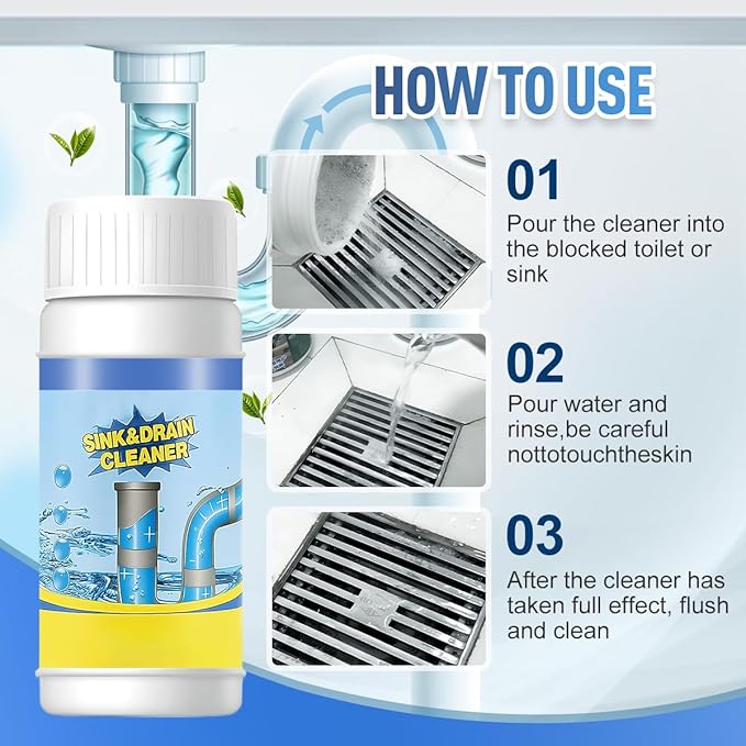 Sink &amp Drain Cleaner Powder Powerful Sink Cleaner Powder for Bathroom &amp Kitchen Dredging (1 PCS)