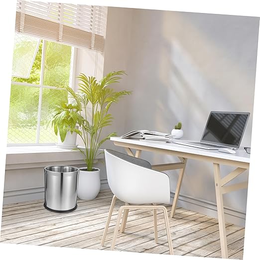 Stainless Steel Trash Bin for Home Opening Design Wastebasket for Kitchen Bathroom and Office Sleek and Simple Garbage Container for Everyday Use