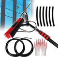 Outdoor Glass Cleaner Professional Cleaning Kit Telescopic Pole Window Cleaner for Photovoltaic Panels Trucks Vans Caravans Come with Rubber Gloves7.2m/24ft
