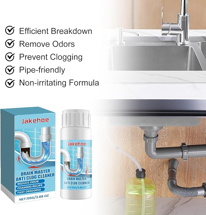Drain Unclogging Cleaner - Pipe Dissolving Solution For Toilet Kitchen &amp Sink Clear Blockages &amp Debris Safely(10PCS)
