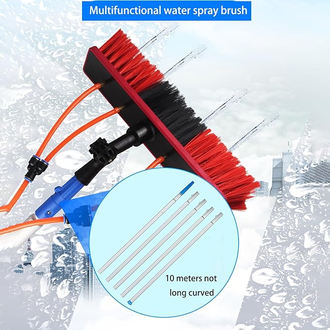 Window Washing Kit with Extension Pole Water Fed Pole Extendable Window Cleaner Adjustable Brush Head Multifunctional Cleaning Brush for Solar Panel Window Glass (Color : Brush head-50cm Size