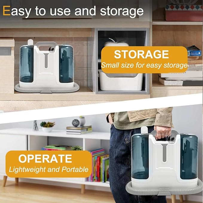 450W SpotBest Cheap Remover Carpet Cleaner Portable with Strong Suction for Sofa Curtain Blanket Cushion Deep Cleaning Machine for Home Pets Use (US Plug 110V)