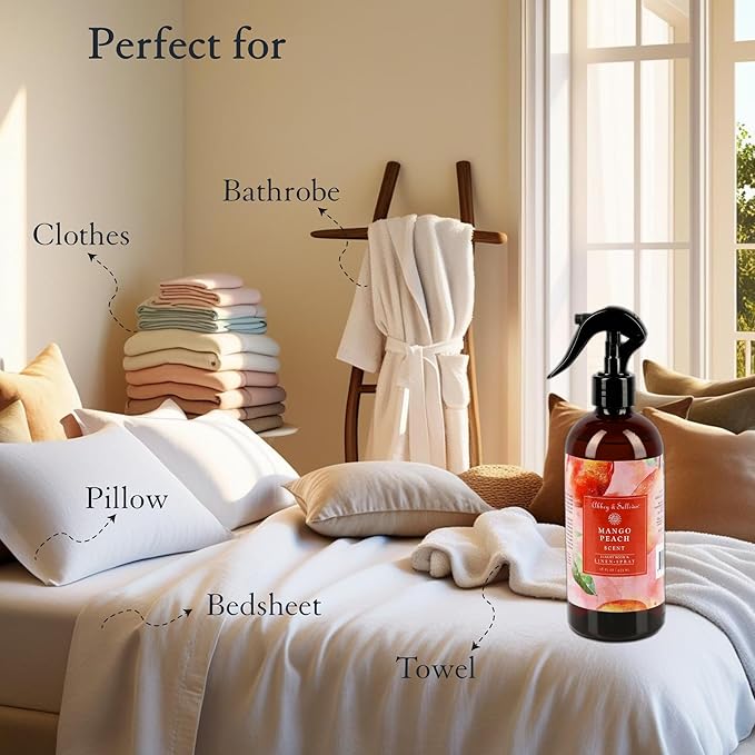 Abbey &amp Sullivan Linen Spray Mango Peach Fabric Freshener and Fragrance Room Spray Pack of 2 16 oz
