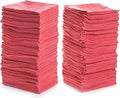 Simpli-Magic Cotton Shop Towels 14x12 (500 Pack) – Reusable Cleaning Shop Rags for Automobiles Industries Garage and Homes (Red)