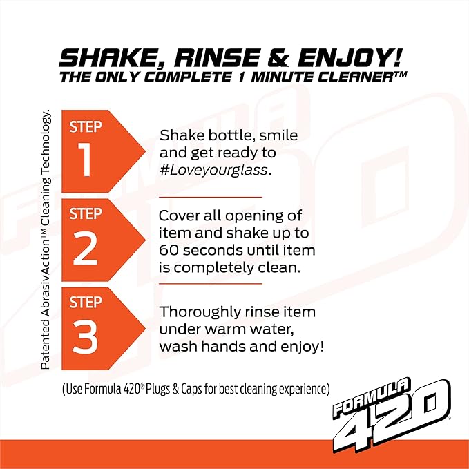 Formula 420 Variety Pack : 1 Bottle Glass Metal Ceramic Pipe Original Cleaner 12 Oz. &amp 1 Bottle Formula 710 Instant Cleaner 12oz (2 Bottles Total)