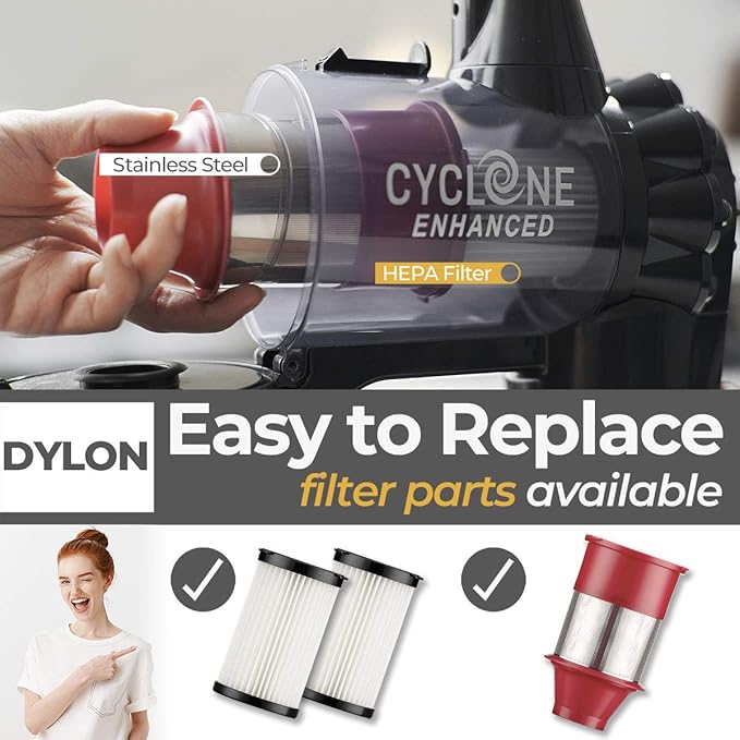 Roomie Tec Dylon Cordless Stick Vacuum Cleaner+HEPA Filter for Dylon Cordless Stick Vacuum Cleaner - Pack of 2