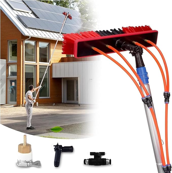 Outdoor high Window Cleaner car Glass Solar Panel Cleaning System Water Supply Brush Telescopic Pole kit35cm500cm