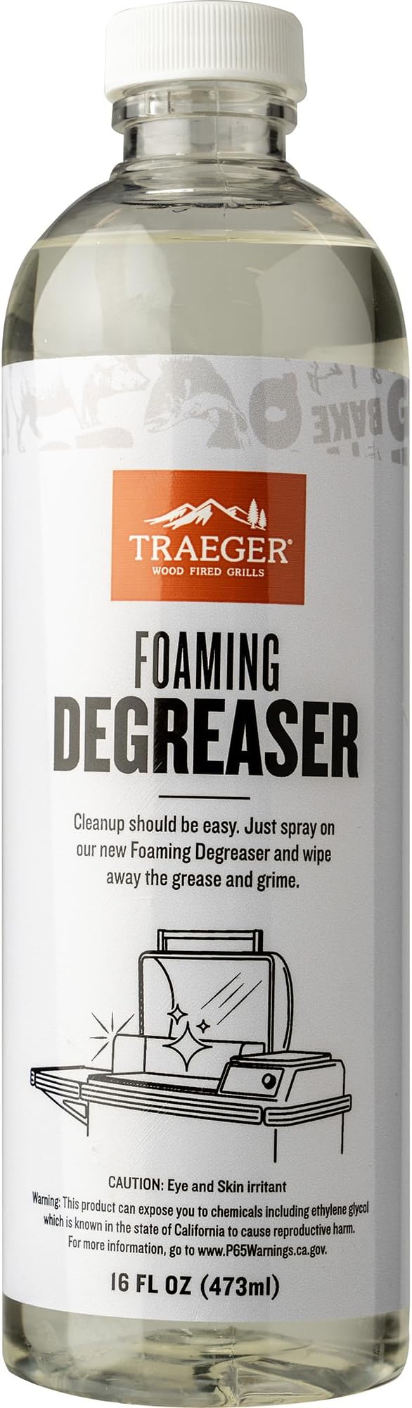 Traeger Grills Deep Cleaning Kit - Exterior Detailing Spray (16oz) Foaming Degreaser (16oz) Grill Scraper &amp Pad Microfiber Towels Nitrile Gloves - Tools for Cleaning Grill Smoker Oven Gridd