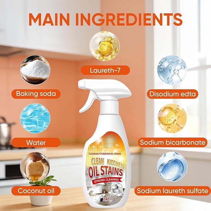 2026 New Heavy-Duty Kitchen Degreaser Foam Cleaner Clean Kitchen Up Oil Stains Spray Heavy Oil Stain Grease Cleaner Multi-purpose Foam Cleaning Spray (2PCS)