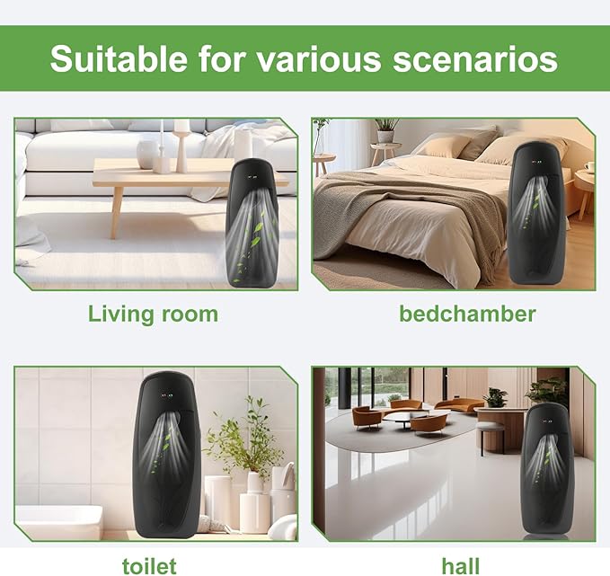 4PCS Automatic Air Freshener Spray Dispenser Wall Mounted or Free Standing Battery Operated Sprayer for Bathroom Multiple Time Scent Mist Release Settings for Room Restroom Sprayer