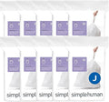 simplehuman Code J 200 Count Dispenser Pack Custom Fit Liners Drawstring Trash Bags 30-45 Liter / 8-12 Gallon White