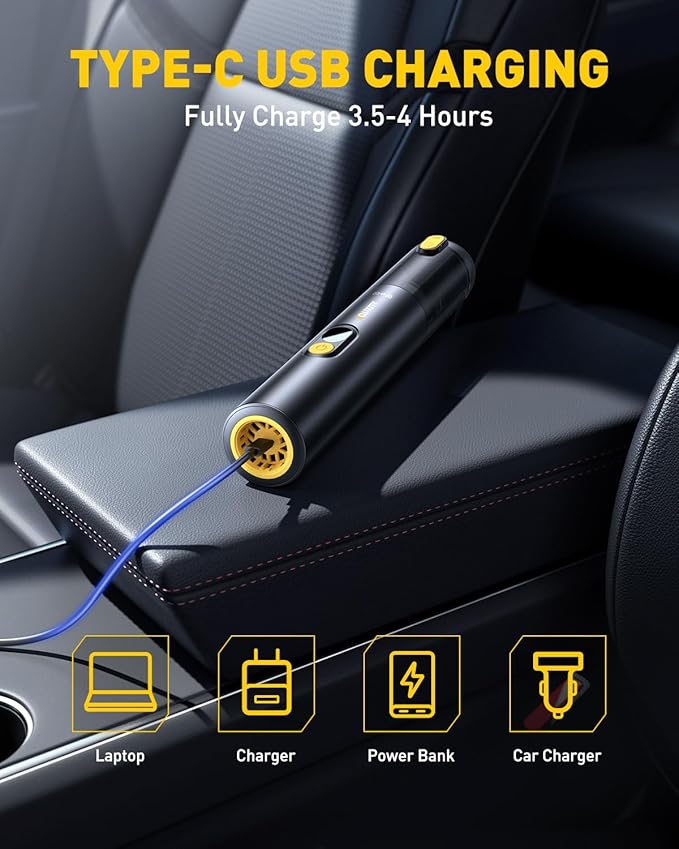 AUXITO Car Vacuum Portable Cordless 14000Pa Suction Handheld Vacuum Blow &amp Suction 2 in 1 Small Vacuum Cleaner Hand Held Vacuum for Car Home Pet Office Ideal Gifts for Men &amp Women (Black
