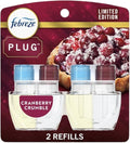 Febrezee Plug In Refills New Edition Plug In for Odor-Fighting Fade Defy PLUG Air Freshener (2) Count of 0.87 fl oz Refills (Cranberry Crumble)