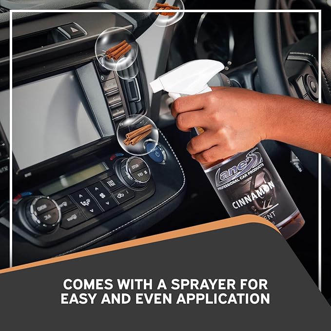 Lane's Premium Car Air Fresheners - Cinnamon Scent Water Based - 128oz Eliminate Bad Odors of Pet &amp Food From Car Interior Leather Carpet Upholstery Great For Cars Trucks SUVs RVs &amp More