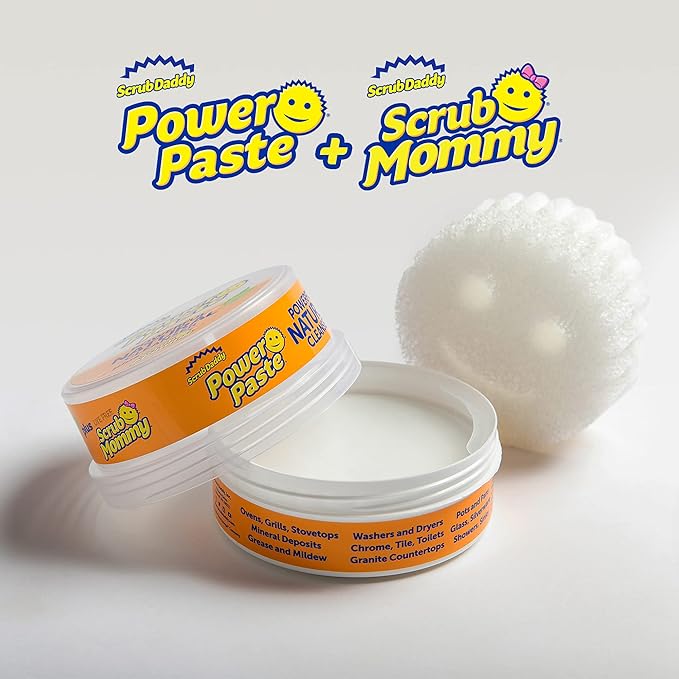Scrub Daddy PowerPaste All Purpose Cleaning Paste Kit - Natural Cleanser + Dye Free Scrub Mommy - 1 Count ( 3 Pack)