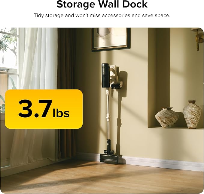 roborock H60 Pro Cordless Stick Vacuum Cleaner 170AW Suction Power 80-Min Runtime 90° Bendable Tube Dust-Detecting LED Anti-Tangle Vacuum Cleaner for Home Carpets Hard Floors &amp Pet Hair