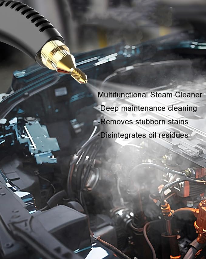 1600W Handheld Steam Cleaner Machine with 3 Brush Accessory Set Cleaning Portable High Pressure Car Steamer Mini Power Cleaning Steamer for Kitchen Furniture Bathroom Floor Car (Color : Orange)