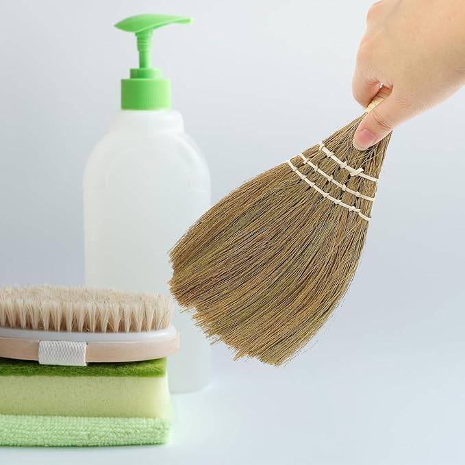 6pcs Small Whisk Broom for Desktop Cleaning Portable Dust Brush for Kitchen Office and Home Use Lightweight Dustpan Included