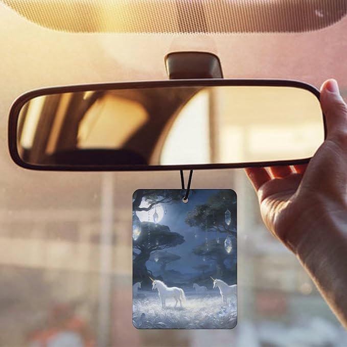 5PCS Car Air Freshener Hanging Personalized Double Sided Unicorn Habitat Car Fresheners Long Lasting New Cars Scents Cute Automotive Freshies for Closets Drawers (tea)